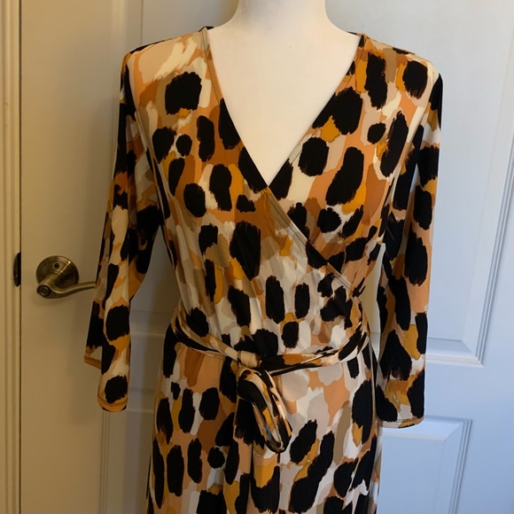 NWOT - Jessica London - Leopard Print Stretch Knit Wrap Maxi Dress - 18 W - Picture 2 of 14